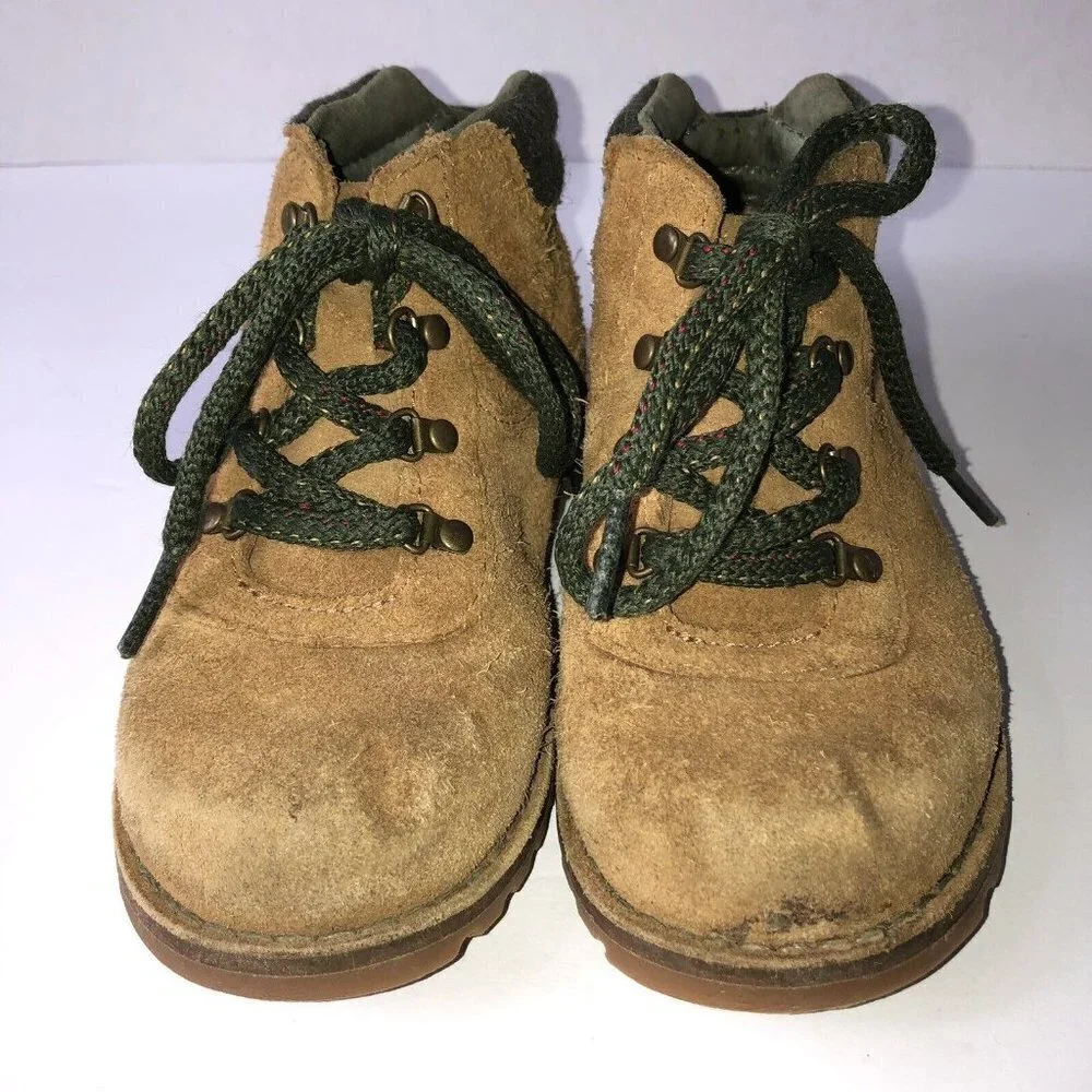 UGG Chestnut Suede Lace-Up Booties High Top Kids Unisex Size 9 Boots